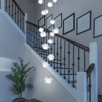 Luxury Floating Crystal Rock Chandelier for Staircase/Foyer