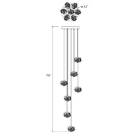 Luxury Floating Crystal Rock Chandelier for Staircase/Foyer