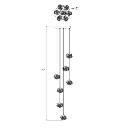 ثريا كريستالية عائمة فاخرة للسلالم/البهو 
