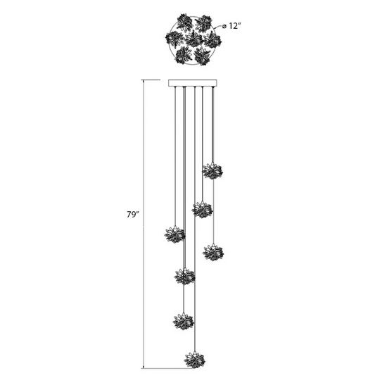 Luxury Floating Crystal Rock Chandelier for Staircase/Foyer