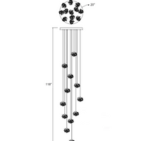 Luxury Floating Crystal Rock Chandelier for Staircase/Foyer