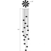 Luxury Floating Crystal Rock Chandelier for Staircase/Foyer
