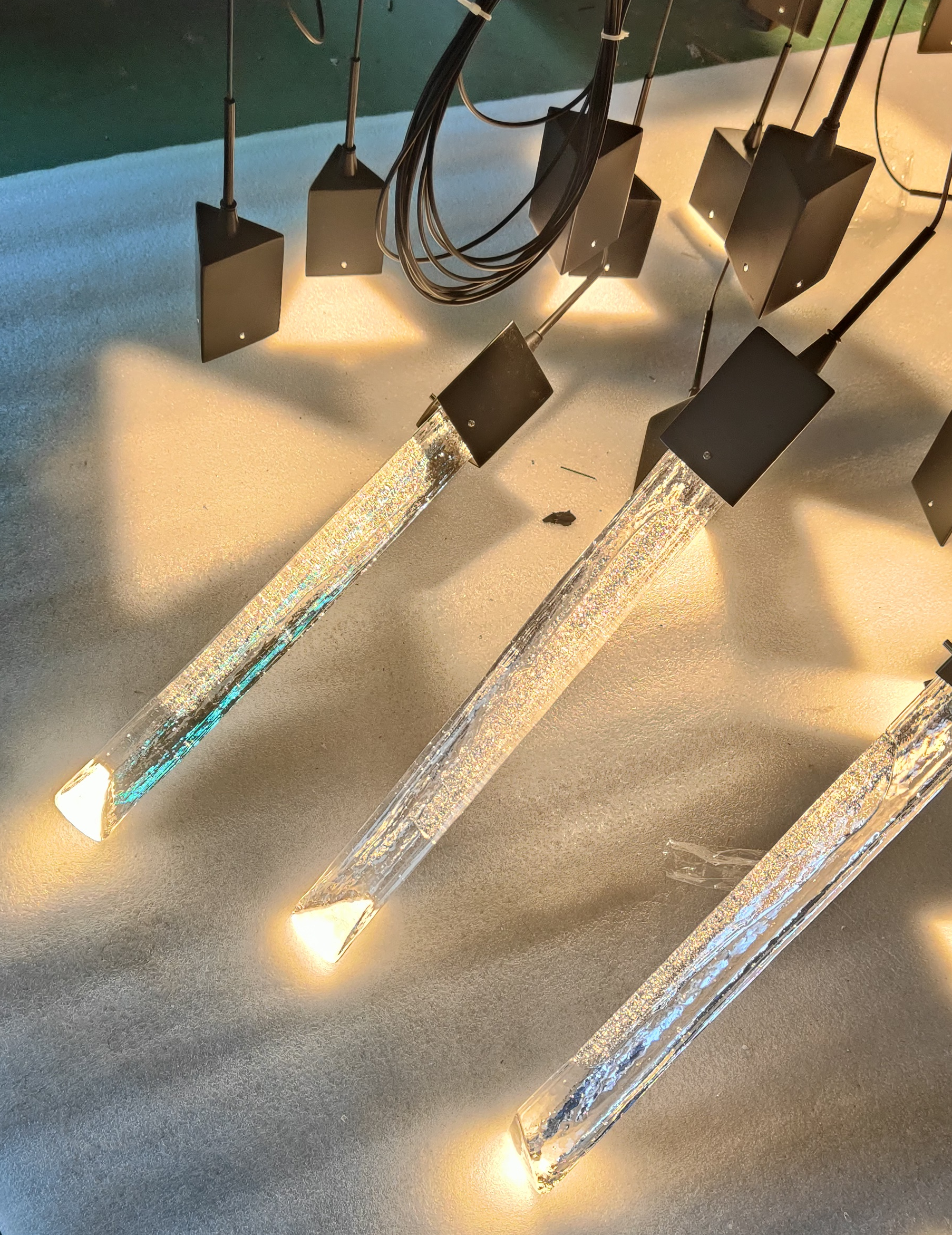 Rylight 10/15/17/Custom-Light zwarte kristallen staven kroonluchter