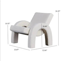 Modern Creative U-Shaped White Boucle Sherpa Accent Chair With Backrest