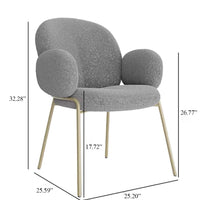 Modern Simple Ivory White Boucle Accent Chair