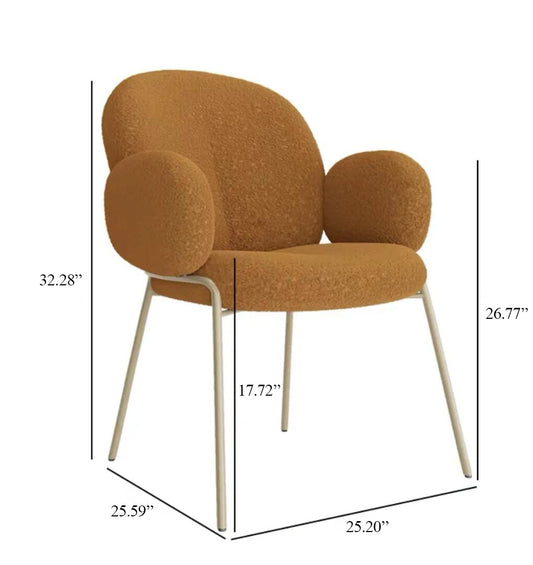 Modern Simple Ivory White Boucle Accent Chair