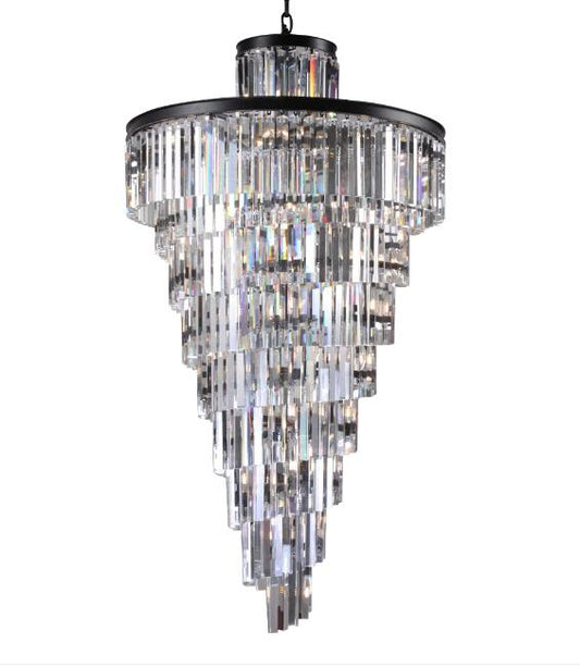 Rylight spiraalvormige gelaagde kristallen franjekroonluchter