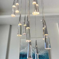 Rylight 1/13/25-licht gepolijst chroom kristallen LED-hanglamp