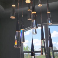 Rylight 1/13/25-licht gepolijst chroom kristallen LED-hanglamp