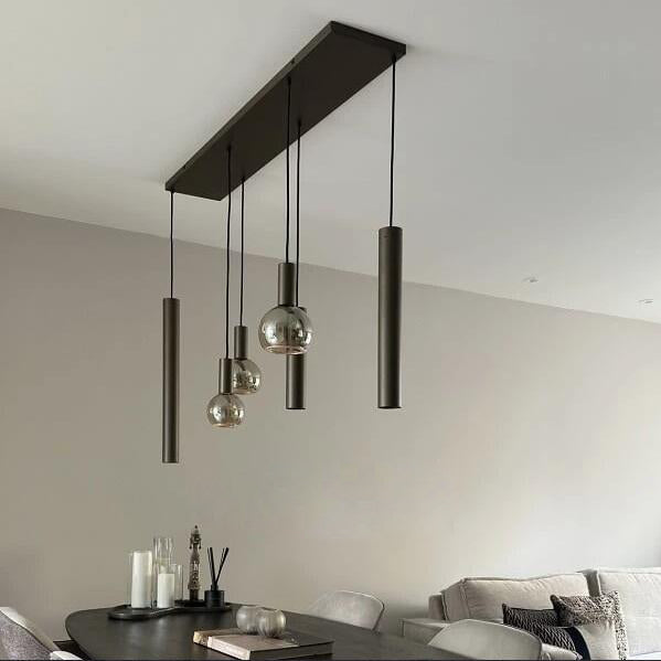 Rylight 6/7-Light Minimalist Bulbs and Columns Pendant