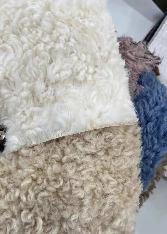 Classic Cozy White Fleece Plush Accent Lounge Chair with Ottoman