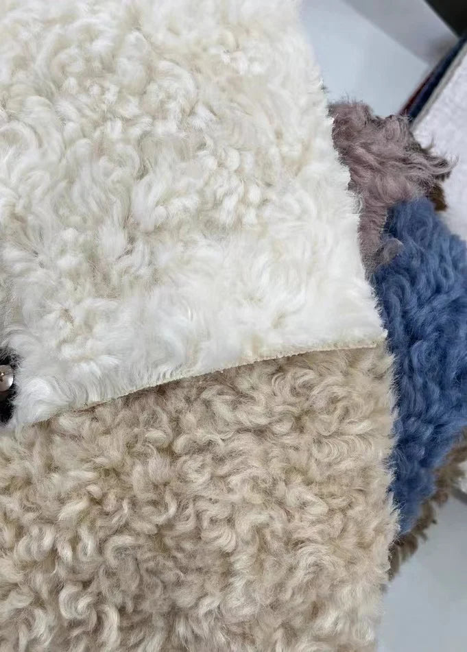 Classic Cozy White Fleece Plush Accent Lounge Chair with Ottoman