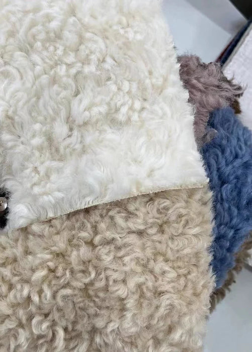 Classic Cozy White Fleece Plush Accent Lounge Chair with Ottoman