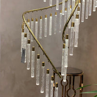Luxe spiraalvormige kristallen kroonluchter voor trap/hal/hoog plafond 