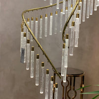 Luxe spiraalvormige kristallen kroonluchter voor trap/hal/hoog plafond 