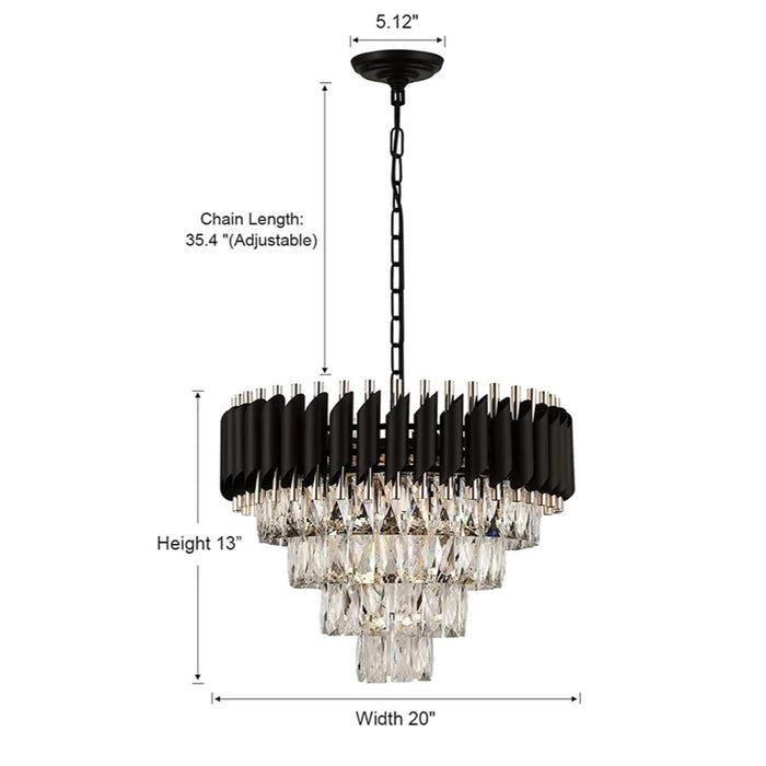 Rylight 3/4/5-laags ovale/ronde kristallen gelaagde kroonluchter