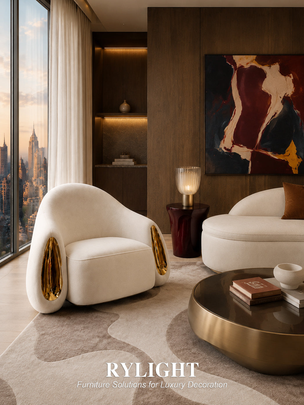 Aurelia Sculptural Velvet Accent Chair