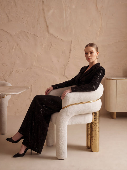 Vespera Sculptural Upholstered Dining Chair