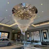 ثريا Rylight كبيرة جدًا/طويلة بقاعدة كبيرة من الكروم