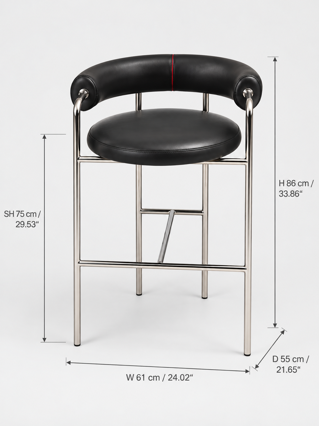 The Gentleman Sculptural Leather Bar Stool
