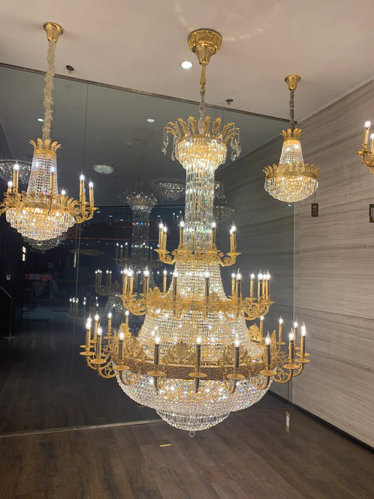 Rylight 1/3-laags Empire Candle-kristallen kroonluchter met meerdere niveaus