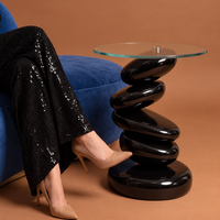 Cairn Noir Sculptural Side Table