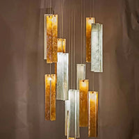 Rylight 1/25/60/84-الضوء الملونة مستطيل العنقودية بلاط زجاجي قلادة/الثريا