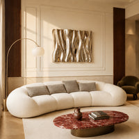 Minimalist White Plush Modular Cloud Accent Sofa