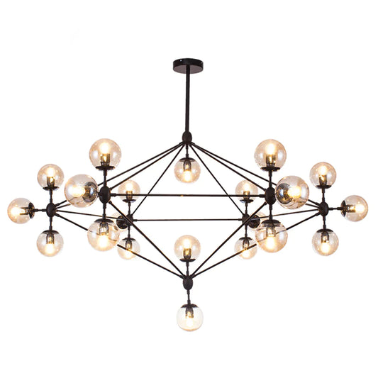 Rylight 10/15/21-lichte zwarte diamant industriële glazen kroonluchter