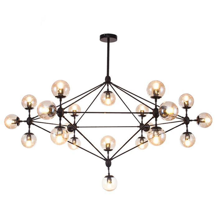 Rylight 10/15/21-lichte zwarte diamant industriële glazen kroonluchter
