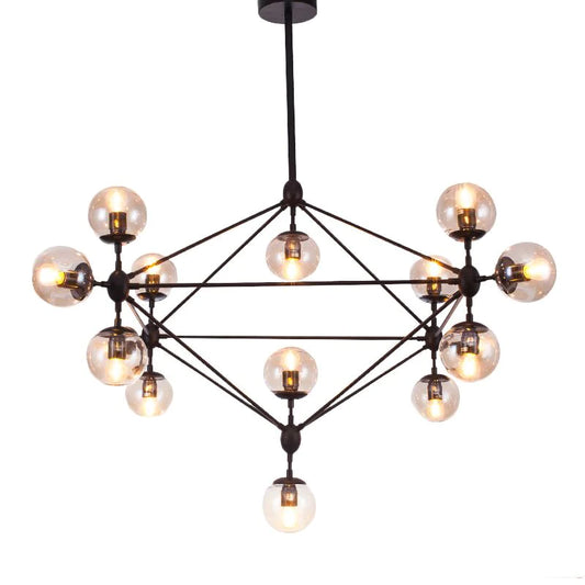 Rylight 10/15/21-lichte zwarte diamant industriële glazen kroonluchter