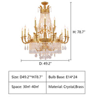 Rylight extra grote luxe kristallen kaarskroonluchter met kwastjes