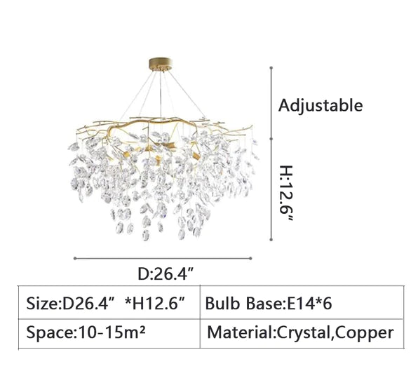 Rylight New Flower Romantic Light Luxury Crystal Chandelier