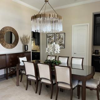 Rylight 1/2/3/4-Tier Round Crystal Chandelier Creative Waterfall Chandelier