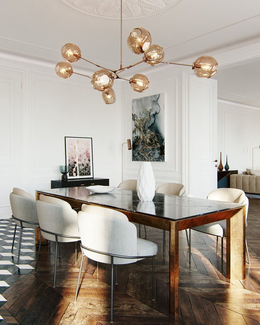 ثريا زجاجية Rylight 5/7/8/9-Light Sputnik Smoky Gray/Amber Glass