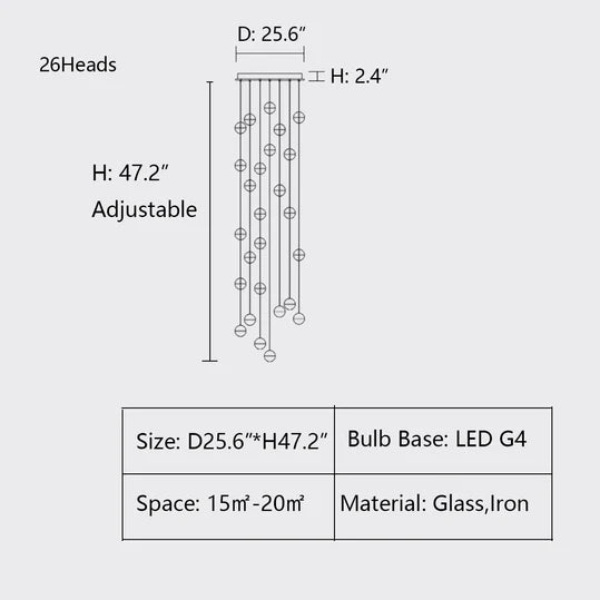 Rylight 7/14/26/36-lichte luchtbellen hangende kroonluchter