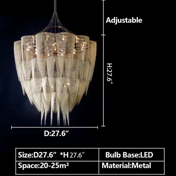 Rylight 13/19-Light Extra Large Creative Multi-tiered Personalized Tassel Chandelier