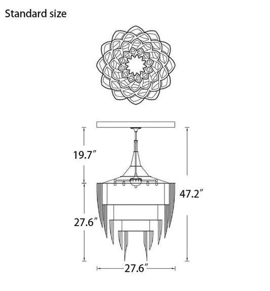 ثريا Rylight 13/19-Light كبيرة جدًا ومبتكرة ومتعددة الطبقات ومخصصة