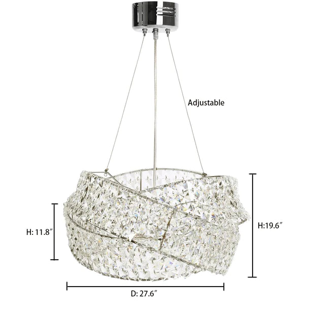 Rylight 6/8-lichts ronde kristallen kroonluchter in goud/chroom afwerking
