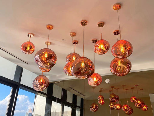 Rylight 3/5 روك زجاجي شكل خاص قلادة الإضاءة