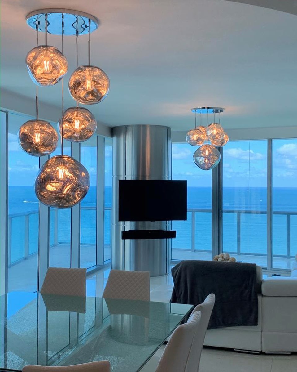 Rylight 3/5 rotsglas hanglamp met speciale vorm