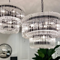 Moderne luxe 2-laags glazen kroonluchter