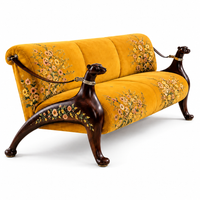 Floral Hound Sculptural Velvet Armchair