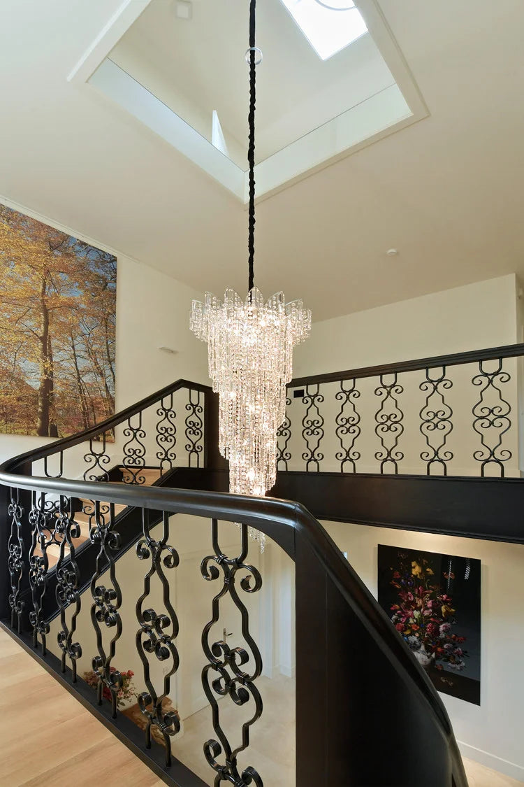 Rylight 13/24/30-lichts luxe stijl roterende kristallen kroonluchter