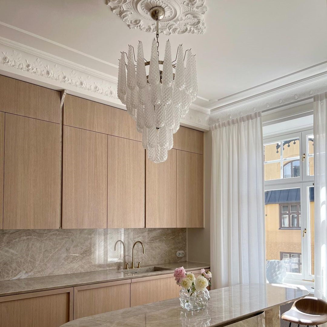 Rylight 5/9/13/23-ثريا شلال فاخرة متعددة الطبقات على شكل دمعة