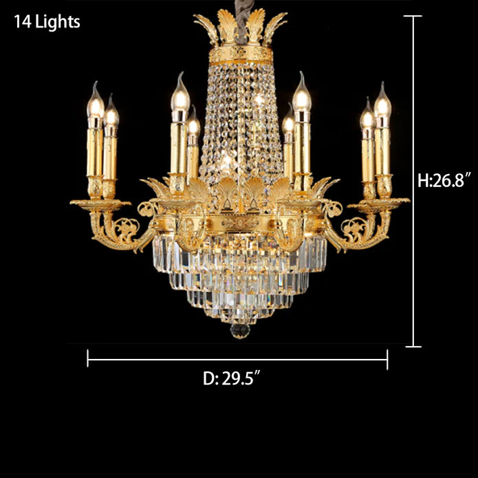 Rylight 1/3-laags Empire Candle-kristallen kroonluchter met meerdere niveaus