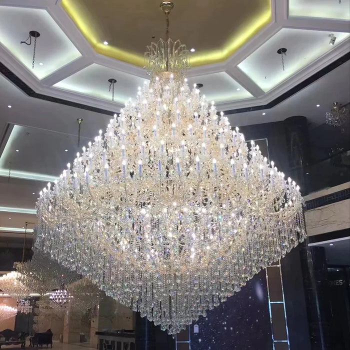Rylight 24/40/50/66/105/138/186/294-licht extra grote traditionele luxe meerlaagse kaarstak decoratieve kristallen kroonluchter
