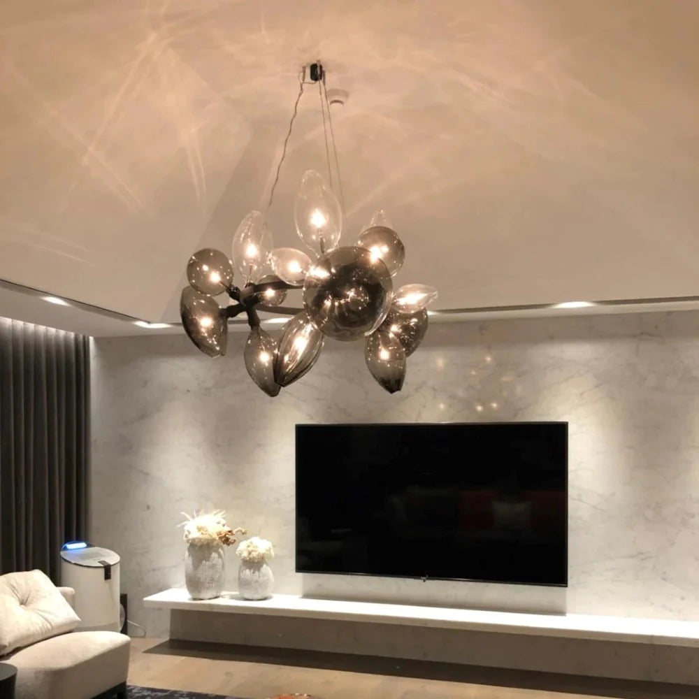Rylight Clear/Smoked/Mixed Hand Blown Glass Chandelier