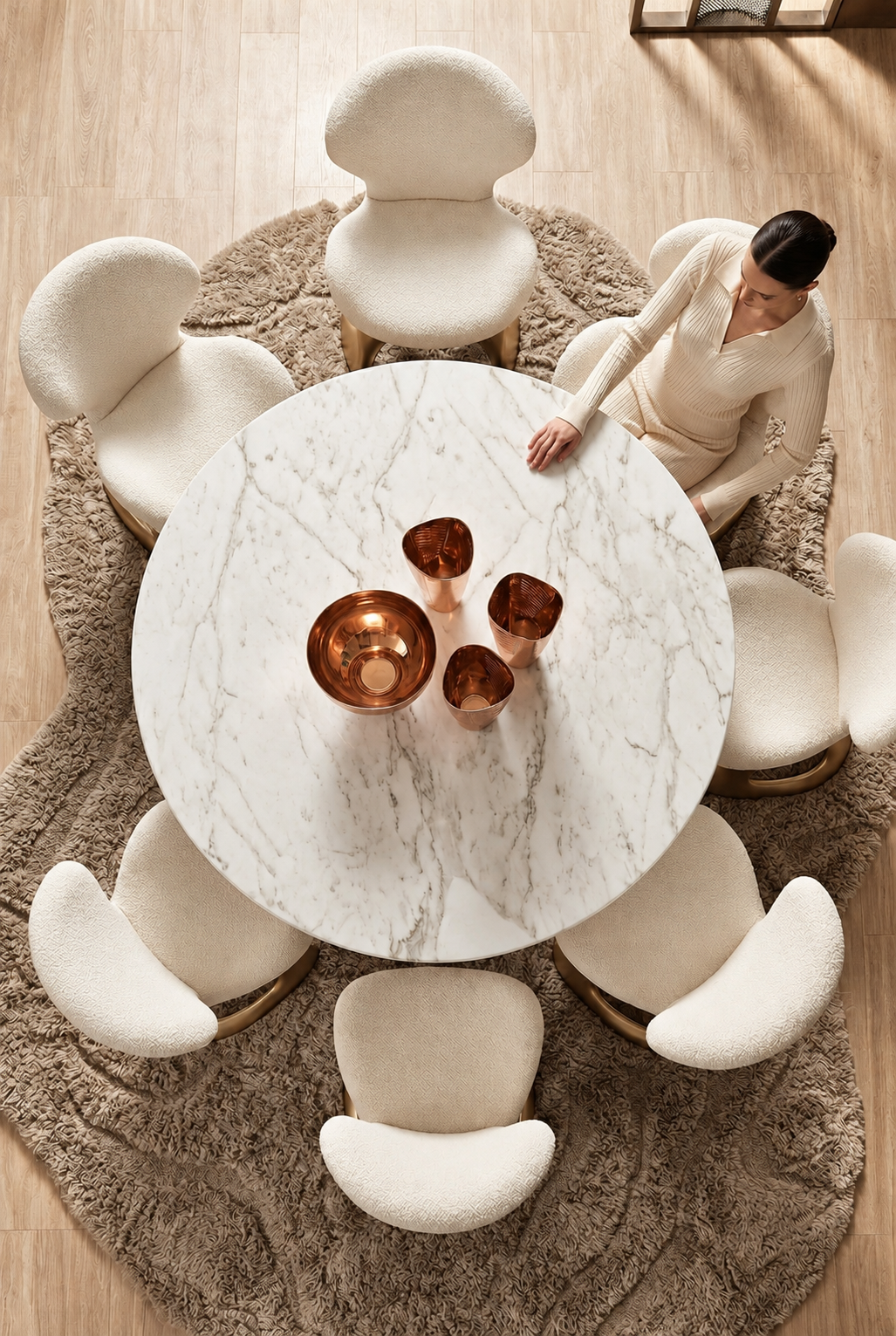 Aurelia Sculptural Marble Dining Table
