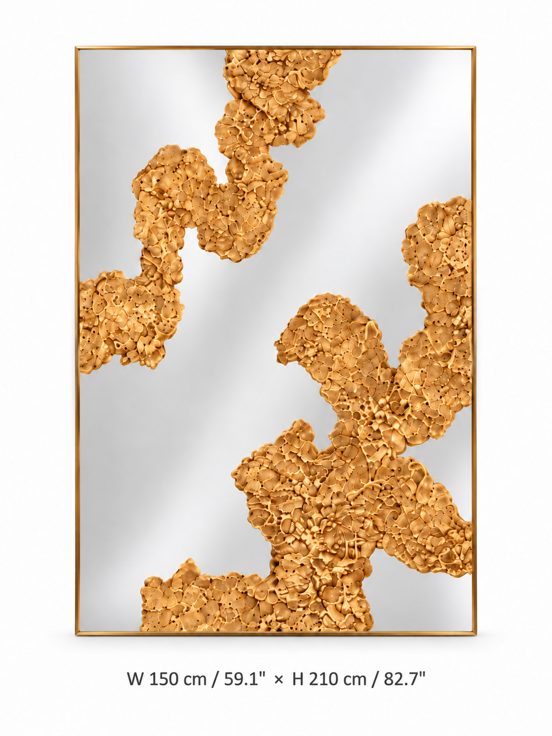 Sculptural Brass Art Mirror